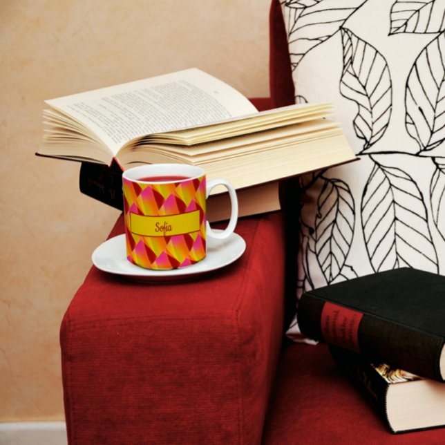 Motif géométrique fuchsia Mug (Créateur téléchargé)