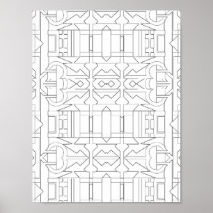 Motif géométrique gras en carreaux Art déco en lig