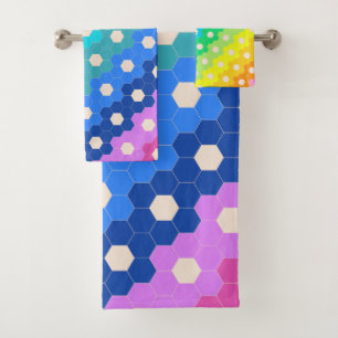 Motif géométrique Hexagon arc-en-ciel lumineux