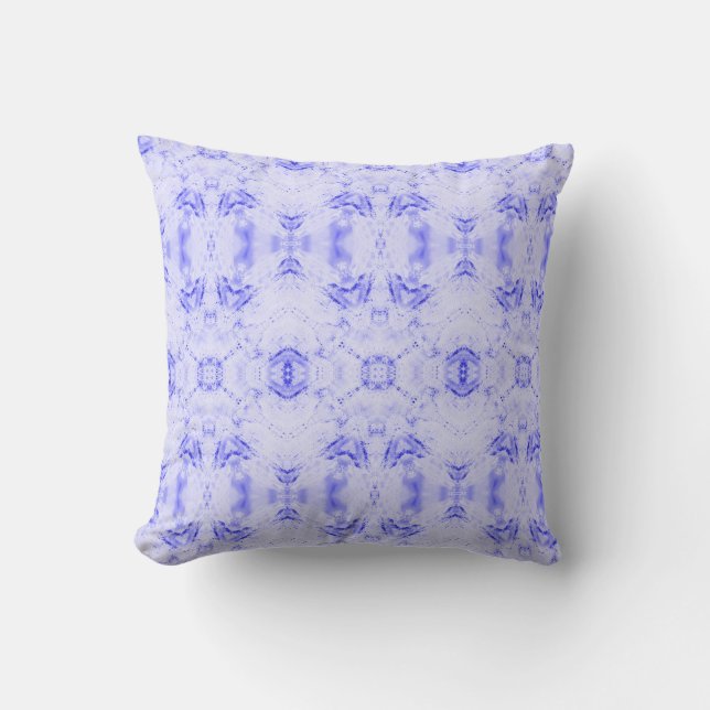 Motif géométrique indigo bleu coussin d'art abstra (Recto)