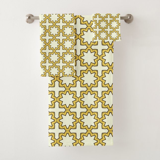 Motif géométrique jaune et marron  (En situation)