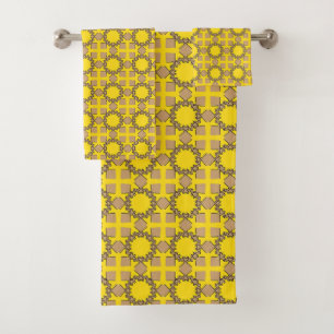 Motif géométrique jaune et marron