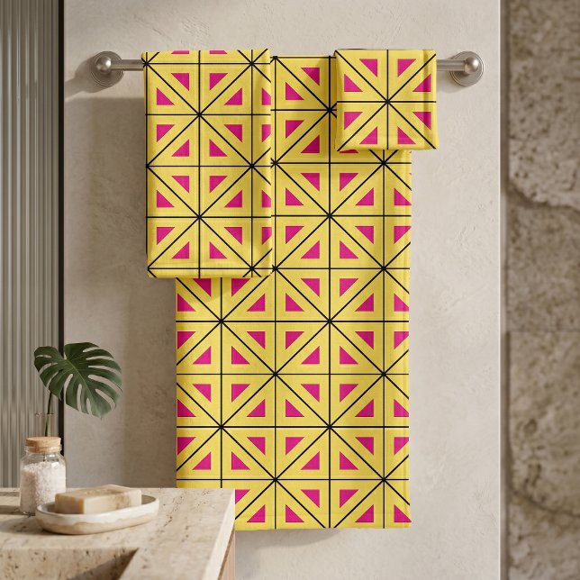 Motif géométrique jaune et rose élégant (Créateur téléchargé)