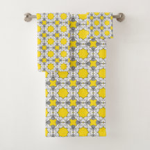 Motif géométrique jaune et vert