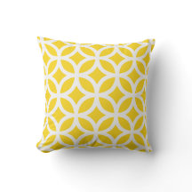 Motif géométrique jaune soleil Coussins extérieurs
