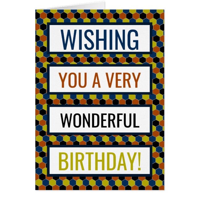 Motif géométrique lumineux, Anniversaire (Devant)