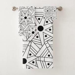 Motif géométrique Mandala noir et blanc