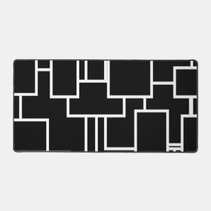 Motif géométrique minimaliste en blocs noir et bla