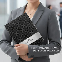 Motif géométrique moderne 3D Gradient Black Diaman
