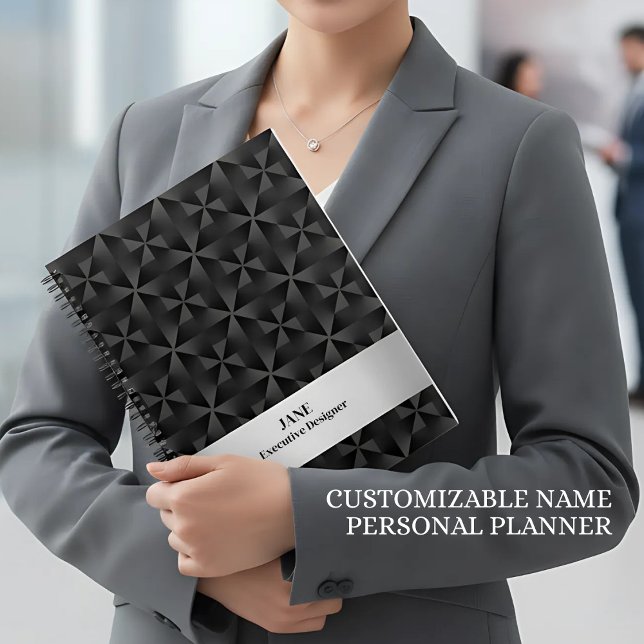 Motif géométrique moderne 3D Gradient Black Diaman (Créateur téléchargé)