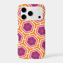 Motif géométrique moderne rose et orange rétro