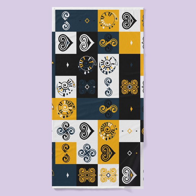 Motif géométrique moderne tendance jaune (Serviette de bain)