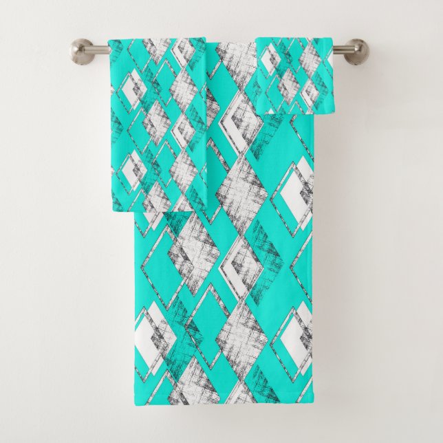 Motif géométrique néo-turquoise. (En situation)