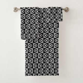Motif géométrique noir, blanc et gris