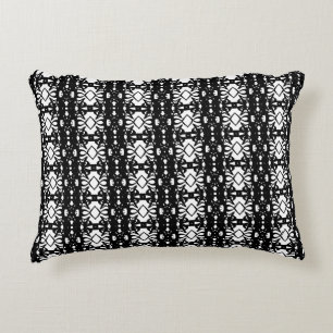 Motif géométrique noir et blanc Coussin