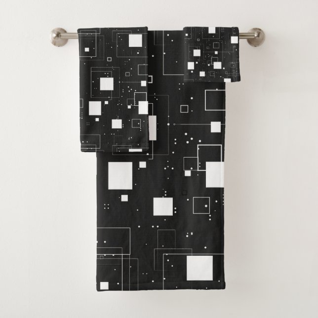 Motif géométrique noir et blanc rétro (En situation)