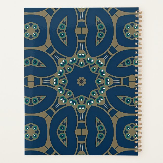 Motif géométrique octogonal bleu marine et or (Dos)