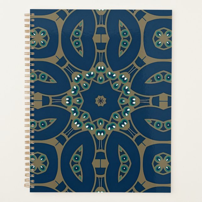 Motif géométrique octogonal bleu marine et or (Devant)