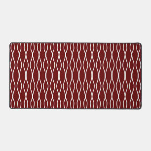 Motif géométrique ondulé abstrait blanc sur marron