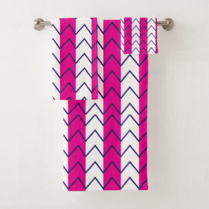 Motif géométrique rose et blanc Chevron