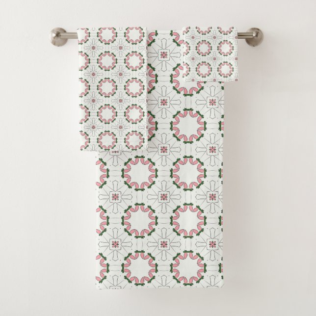 Motif géométrique rose et vert  (En situation)