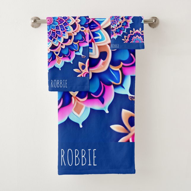 Motif géométrique rose violet mandala (En situation)