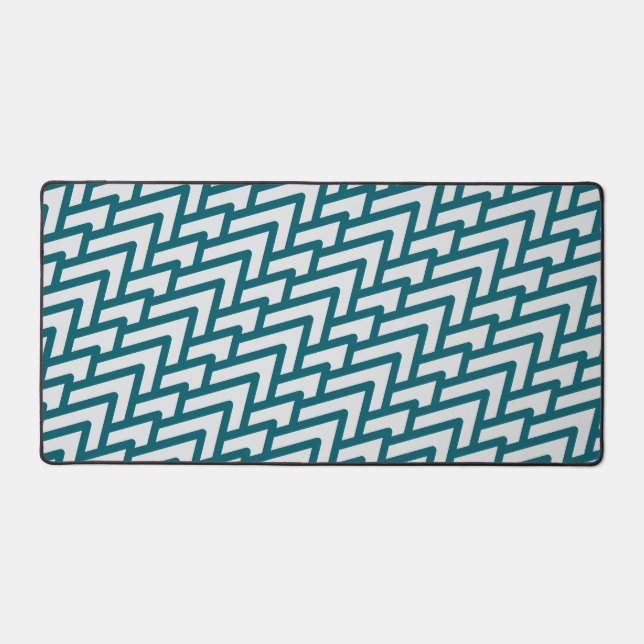 Motif géométrique sarcelle foncé moderne sur gris  (Recto)