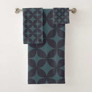 Motif géométrique simple bleu foncé Turquoise