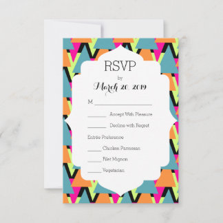 Motif géométrique style RSVP 80 de mariage