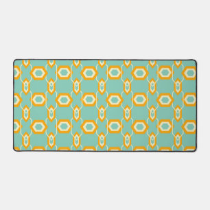 Motif géométrique stylisé en hexagone orange gras