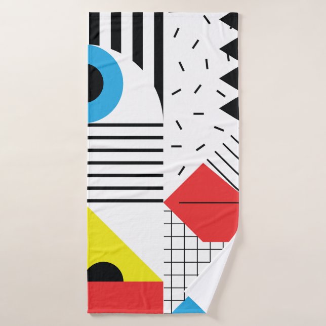 Motif géométrique transparent avec formes abstrait (Serviette de bain)