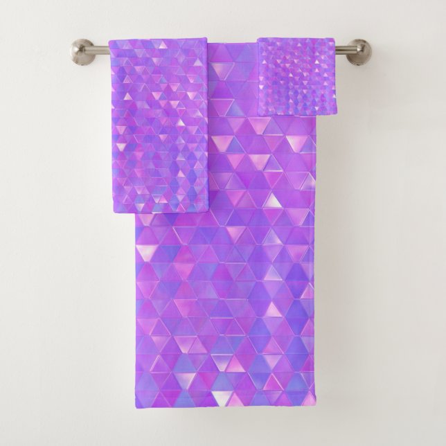 Motif Géométrique Triangles Branchés Rose Violet (En situation)