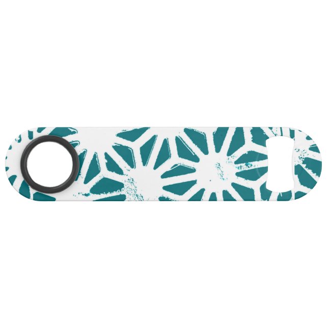 motif géométrique turquoise et blanc (Devant (Horizontal))