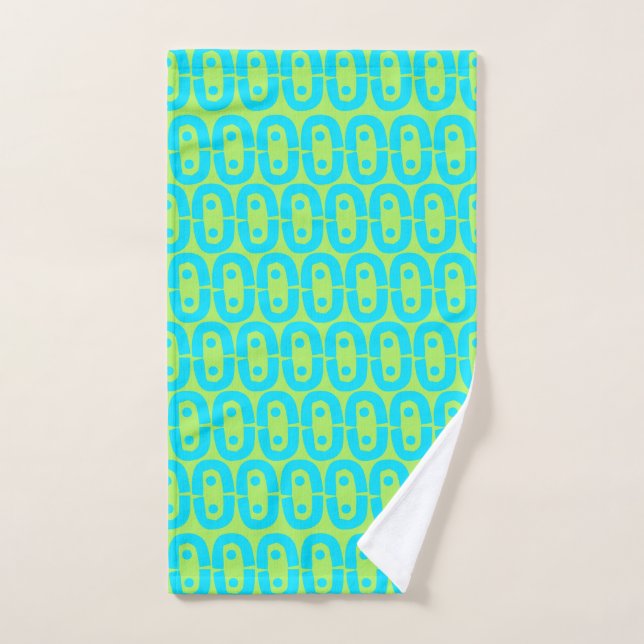 Motif géométrique turquoise et vert lime (Serviette à main)