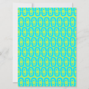 Motif géométrique turquoise et vert lime