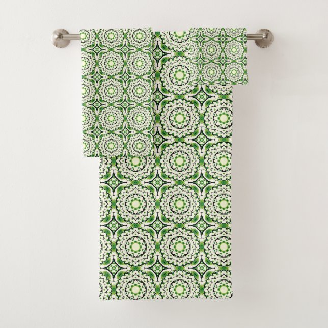 Motif géométrique vert et blanc  (En situation)