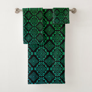Motif géométrique vert / Impression indienne