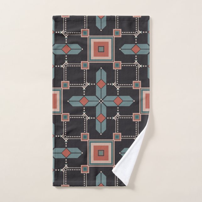 Motif géométrique Vintage tendance (Serviette à main)