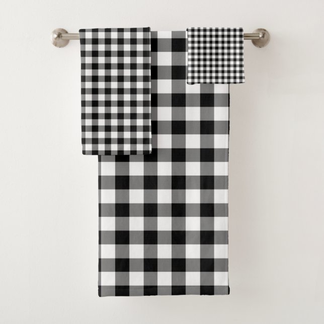 Motif Gingham à carreaux noir et blanc moderne (En situation)