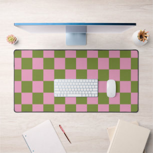 Motif Gingham à carreaux rose et vert