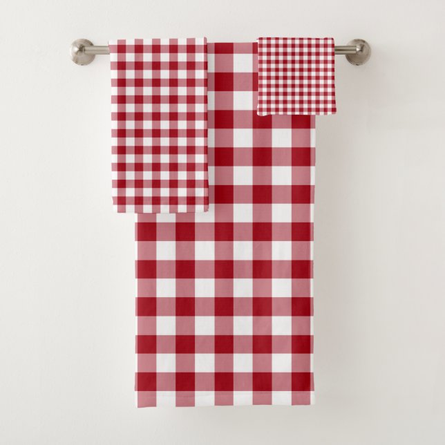 Motif Gingham à carreaux rouges modernes (En situation)
