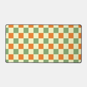Motif Gingham à carreaux vert orange marron