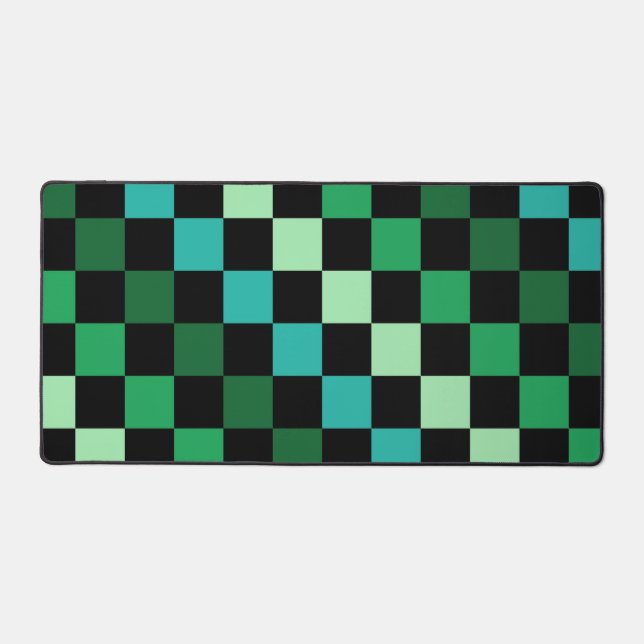 Motif Gingham à carreaux verts bleus (Recto)