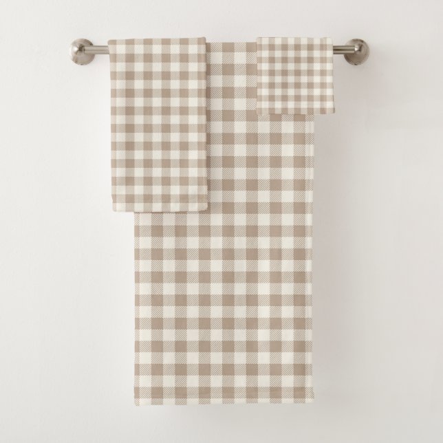 Motif Gingham Bohème Carreaux Neutres (En situation)
