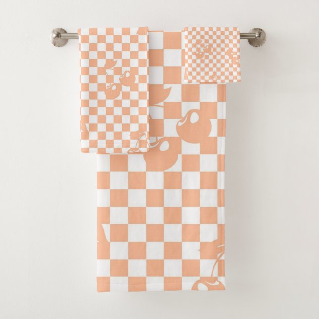 Motif Gingham Cerise Fuzz pêche (En situation)