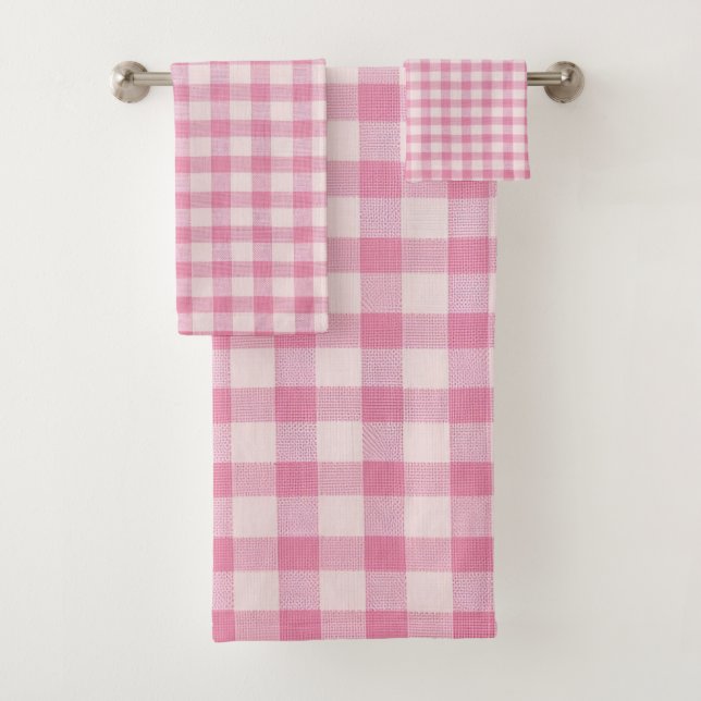 Motif Gingham Rose Bébé (En situation)