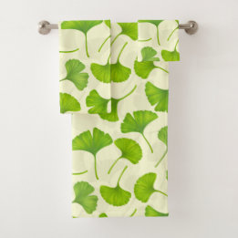 Motif Ginkgo sur blanc
