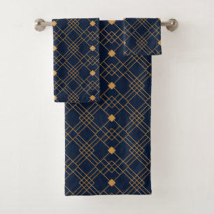 Motif Gold art déco sur arrière - plan bleu foncé