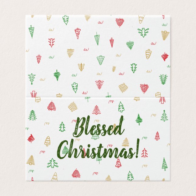 Motif Gold Green Red Christmas Trees (Outside Unfolded)