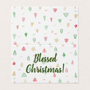 Motif Gold Green Red Christmas Trees